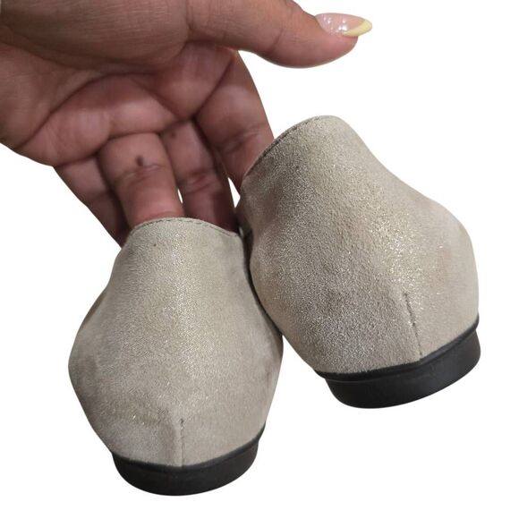 AGL Attilio Giusti Leombruni Ballets Flats Women's 8.5 Silver Snake Skin Cap Toe - Picture 8 of 9